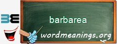 WordMeaning blackboard for barbarea